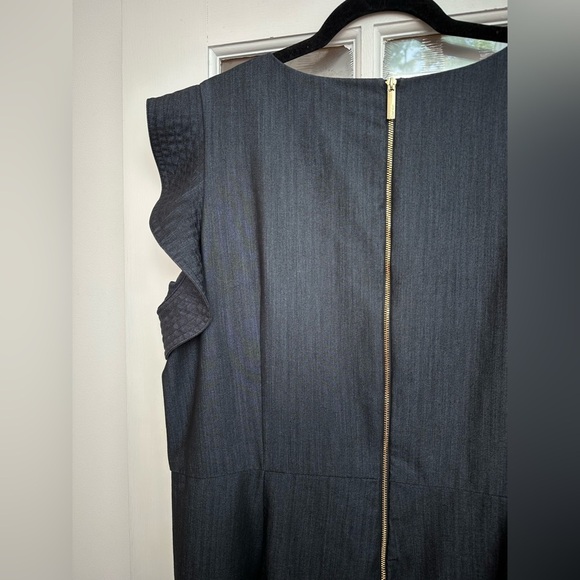 Calvin Klein Denim Flutter Sleeve Jumpsuit Navy Women’s Plus Size 18W Wide Leg - Picture 10 of 16